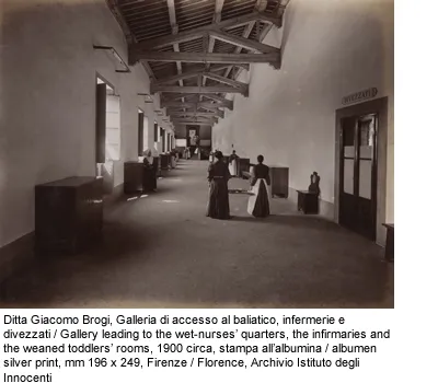 Ditta Giacomo Brogi, Galleria di accesso al baliatico, infermerie e divezzati, stampa, Archivio dell'Istituto degli Innocenti