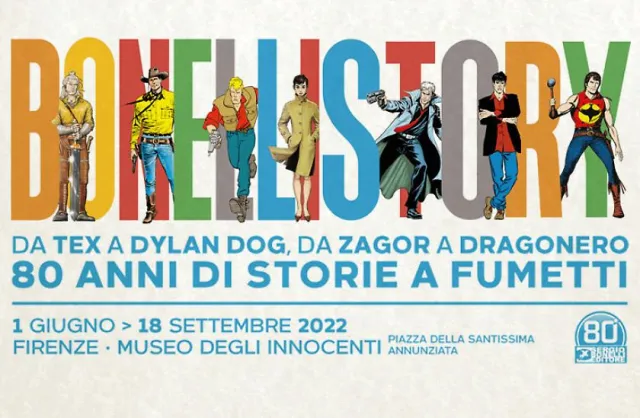 La locandina della mostra Bonelli Story