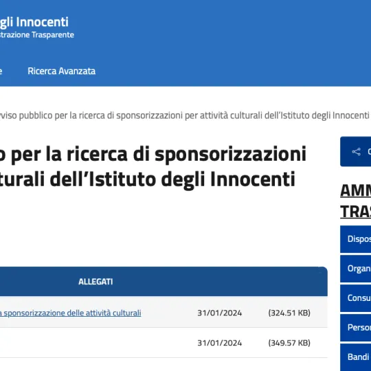 avviso per sponsorizzazioni